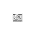 Composable® Link, Charm, silver Rose with Cubic Zirconia in hypoallergenic stainless steel, sterling silver .925 and cubic zirconia | Nomination Italy