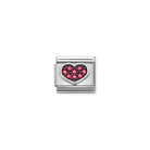 Composable® Link, Charm, Heart Fuchsia Cubic Zirconia in hypoallergenic stainless steel, sterling silver .925 and cubic zirconia | Nomination Italy