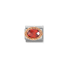 Composable® Link, Charm, rose gold, Red Stone in hypoallergenic stainless steel, rose gold 9kt and natural stones | Nomination Italy