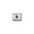 Composable® Link, Charm, silver Heart, Amethyst in hypoallergenic stainless steel, sterling silver .925 and natural stones | Nomination Italy