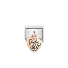 Composable® Link, Charm, Heart Pendant Sister in hypoallergenic stainless steel and rose gold 9kt | Nomination Italy