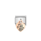 Composable® Link, Charm, Pendant Happy Birthday in hypoallergenic stainless steel and rose gold 9kt | Nomination Italy