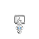 Composable® Link, Charm, Pendant Boy, Light Blue Stones in hypoallergenic stainless steel, sterling silver .925 and cubic zirconia | Nomination Italy