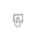 Composable® Link, Charm, Pendant Horseshoe, White Stones in hypoallergenic stainless steel, sterling silver .925 and cubic zirconia | Nomination Italy