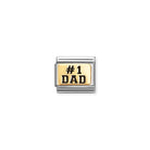 Composable® Link, Charm, #1 Dad in hypoallergenic stainless steel and gold 18 kt | Nomination Italy