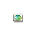 Composable® Link, Charm, 2-tone Stone, Blue-green in hypoallergenic stainless steel, gold 18 kt and natural stones | Nomination Italy