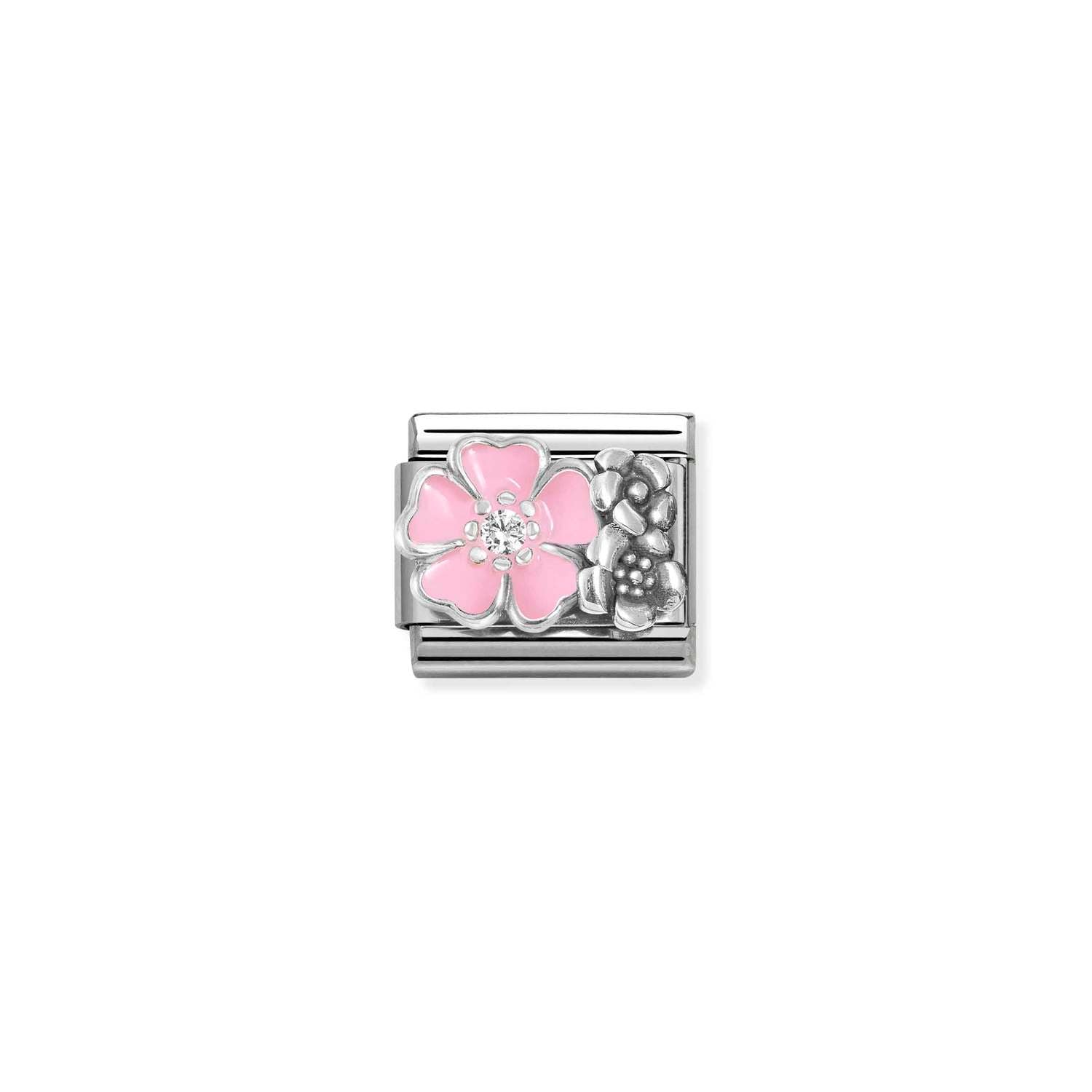 Composable® Link, Charm, Flowers, Enamel and Cubic Zirconia in hypoallergenic stainless steel, sterling silver .925 and cubic zirconia | Nomination Italy