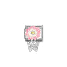 Composable® Link, Charm, Flower, Yellow Cubic Zirconia, Butterfly in hypoallergenic stainless steel, sterling silver .925 and cubic zirconia | Nomination Italy