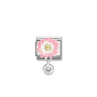 Composable® Link, Charm, Pink Flower, Cubic Zirconia Pendant in hypoallergenic stainless steel, sterling silver .925 and cubic zirconia | Nomination Italy