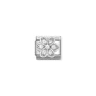 Composable® Link, Charm, Daisy with White Cubic Zirconia in hypoallergenic stainless steel, sterling silver .925 and cubic zirconia | Nomination Italy