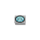 Composable® Link, Charm, Light Blue Cubic Zirconia, Vintage Effect in hypoallergenic stainless steel, sterling silver .925 and cubic zirconia | Nomination Italy