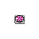 Composable® Link, Charm, Fuchsia Cubic Zirconia, Vintage Effect in hypoallergenic stainless steel, sterling silver .925 and cubic zirconia | Nomination Italy