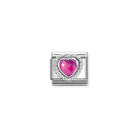 Composable® Link, Charm, silver, Fucsia Heart in hypoallergenic stainless steel, sterling silver .925 and cubic zirconia | Nomination Italy