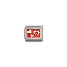 Composable® Link, Charm, Various Red Hearts in hypoallergenic stainless steel, gold 18 kt and enamel | Nomination Italy