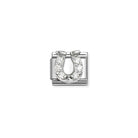 Composable® Link, Charm, Horseshoe with Cubic Zirconia in hypoallergenic stainless steel, sterling silver .925 and cubic zirconia | Nomination Italy