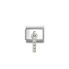 Composable® Link, Charm, Letter I Pendant, silver in hypoallergenic stainless steel, sterling silver .925 and cubic zirconia | Nomination Italy