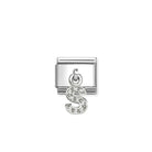 Composable® Link, Charm, Letter S Pendant, silver in hypoallergenic stainless steel, sterling silver .925 and cubic zirconia | Nomination Italy