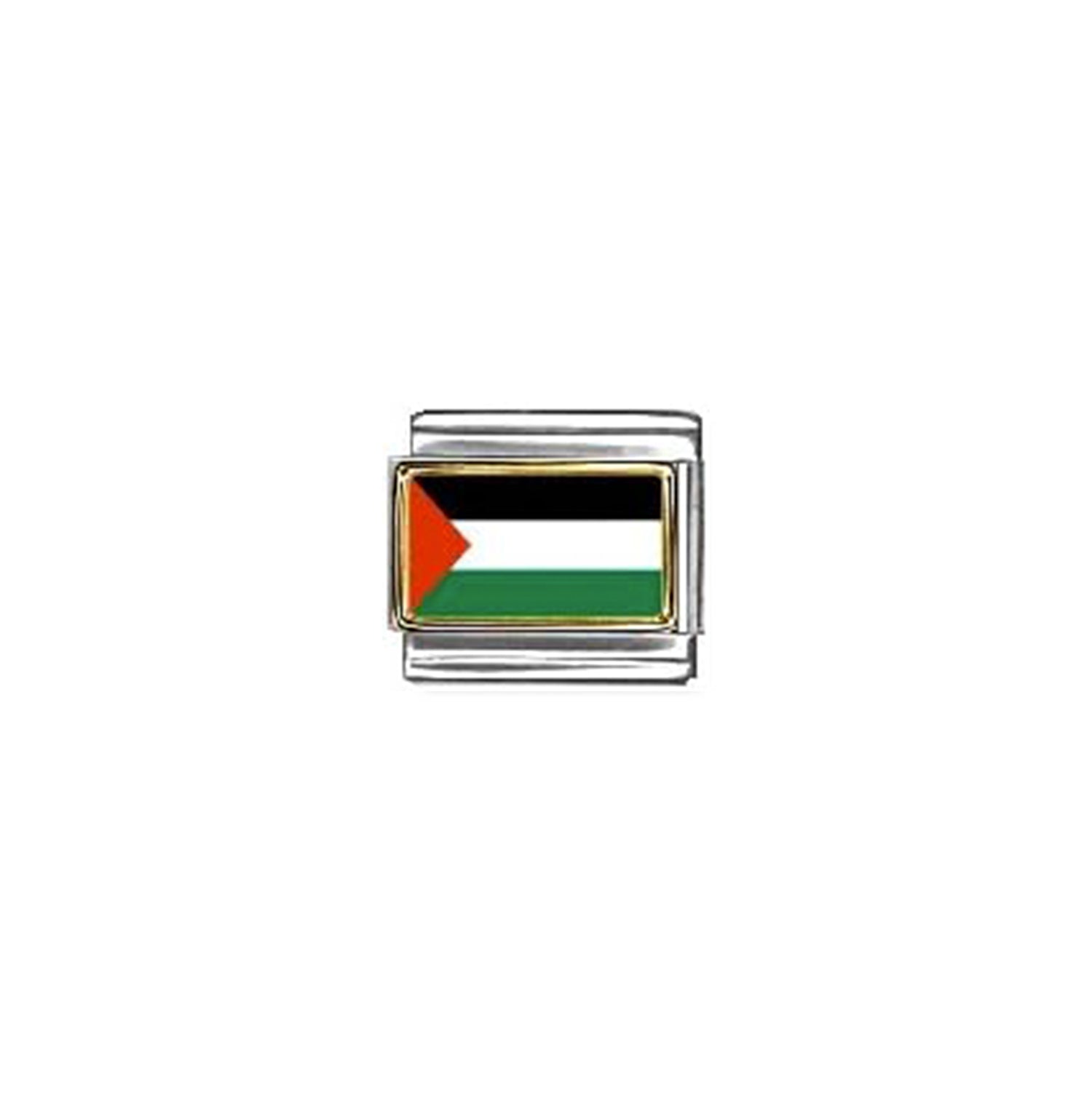 Charm, Composable® Link, Palestine in hypoallergenic stainless steel, gold 18 kt and enamel | Nomination Italy