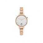 Rosegold Oval Dial Watch with Silver Glitter Dial on Composable Links